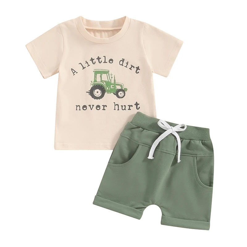 A Little Dirt Never Hurt Shorts Set- Tan