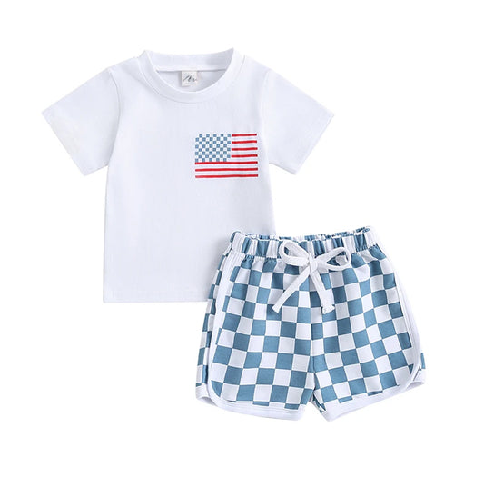 Checkered Flag Shorts Set