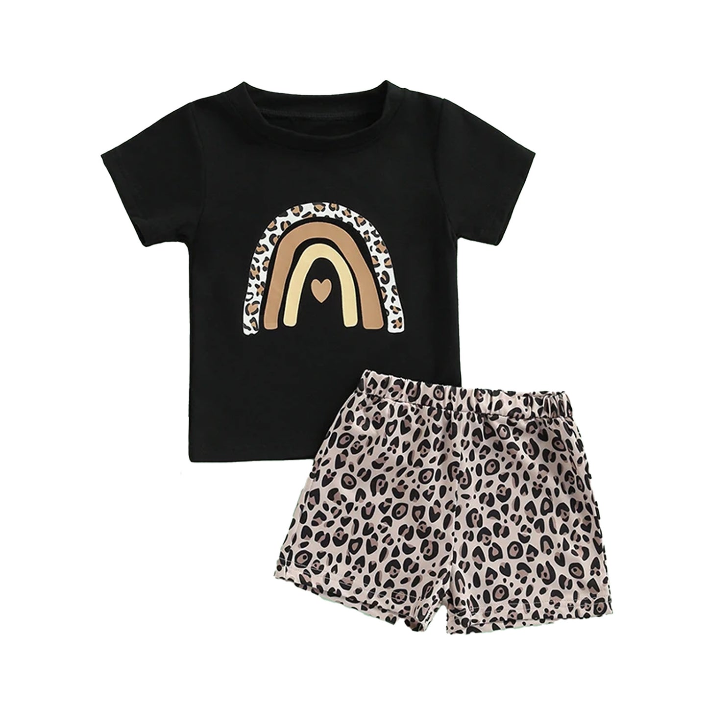 Cheetah Rainbow Shorts Set