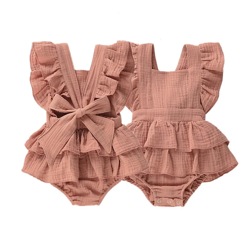 Back Bow Ruffle Romper