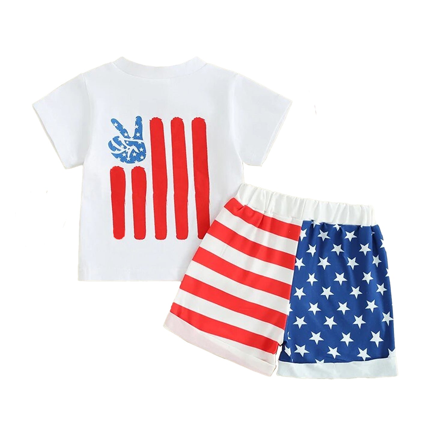 Peace Love and America Shorts Set