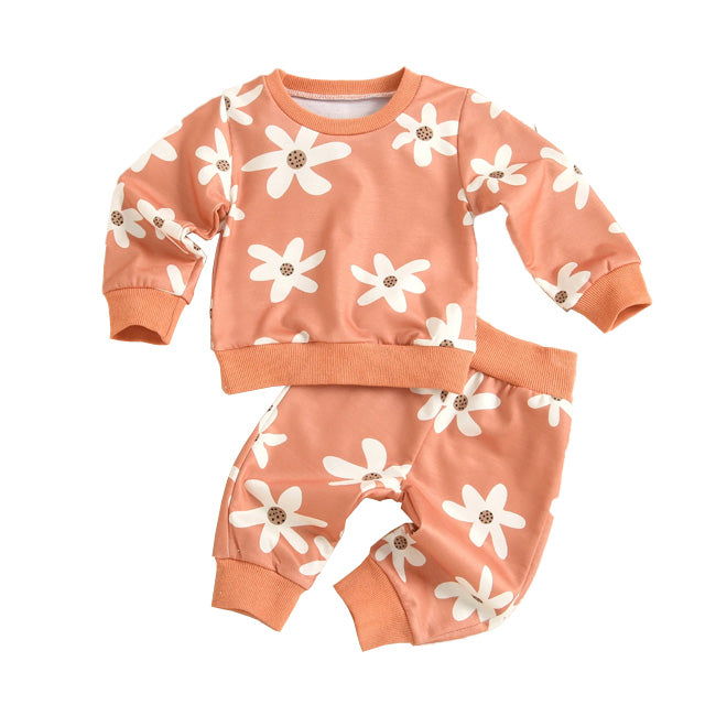 Pink Daisy Sweat Suit