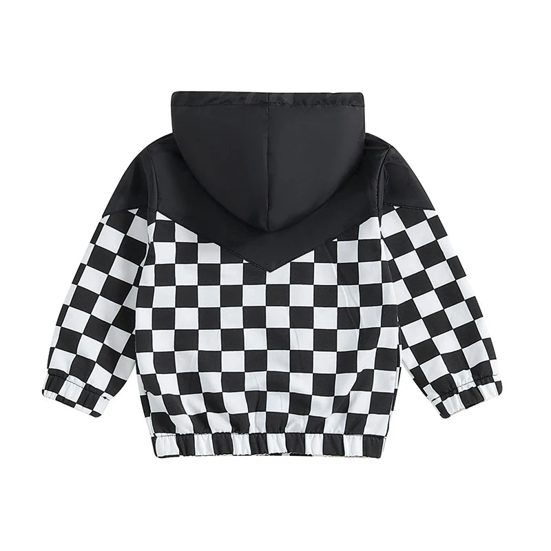 Checkered Zip Up Hoodie