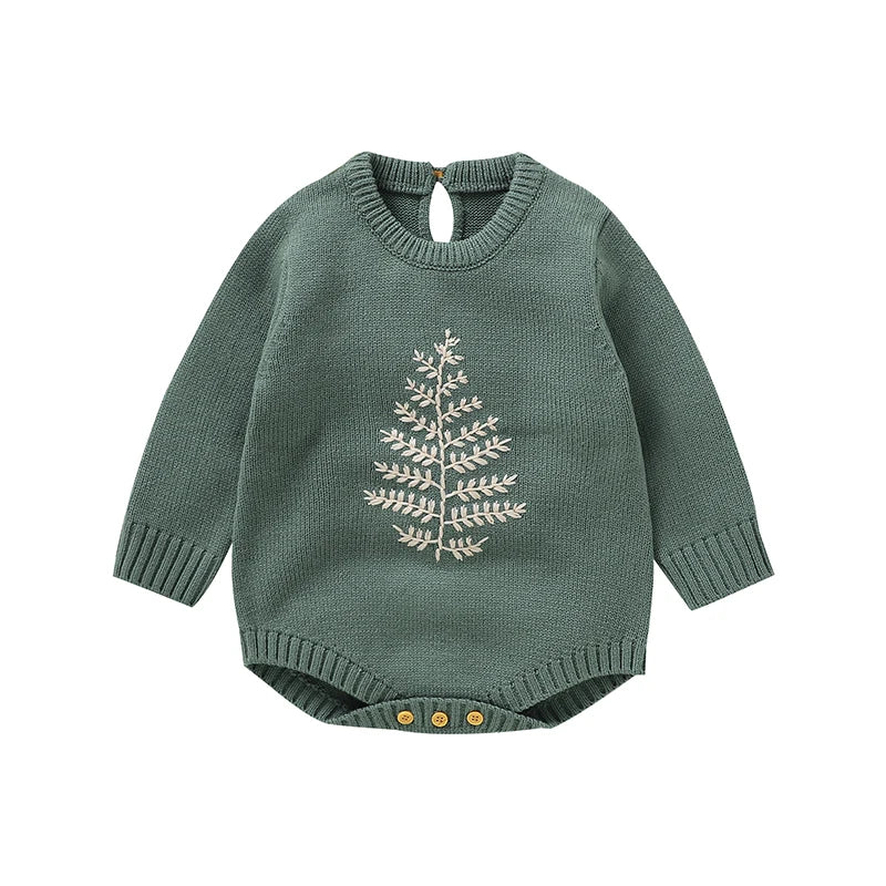 Christmas Tree Knit Sweater Romper