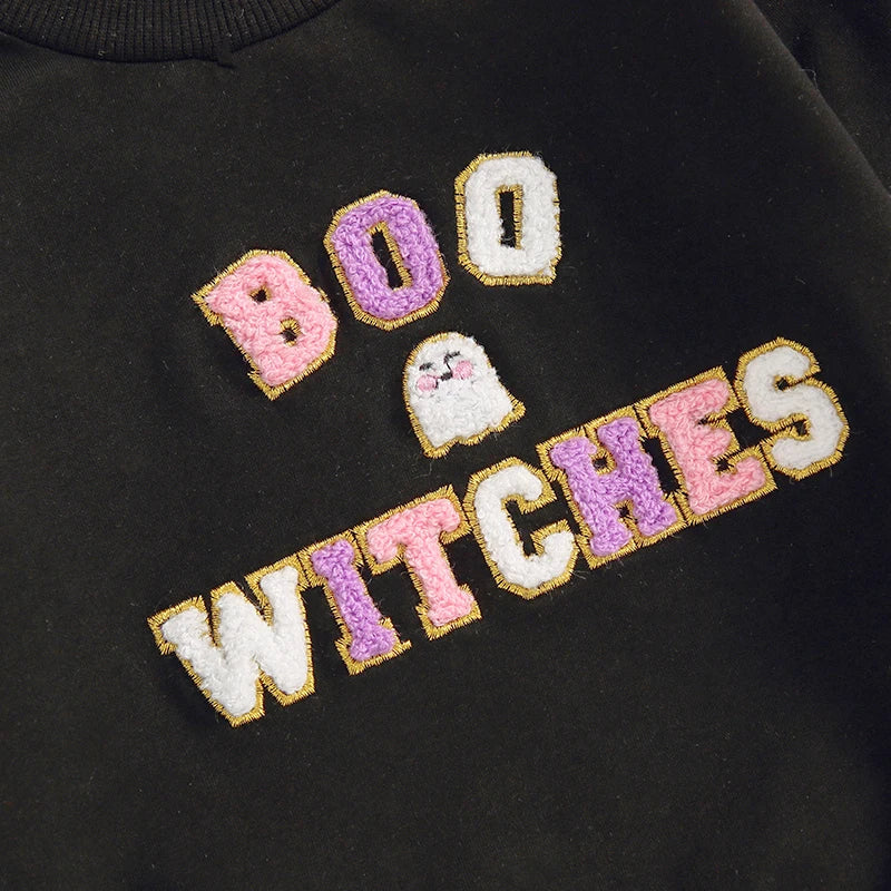 Boo Witches Embroidery Sweater