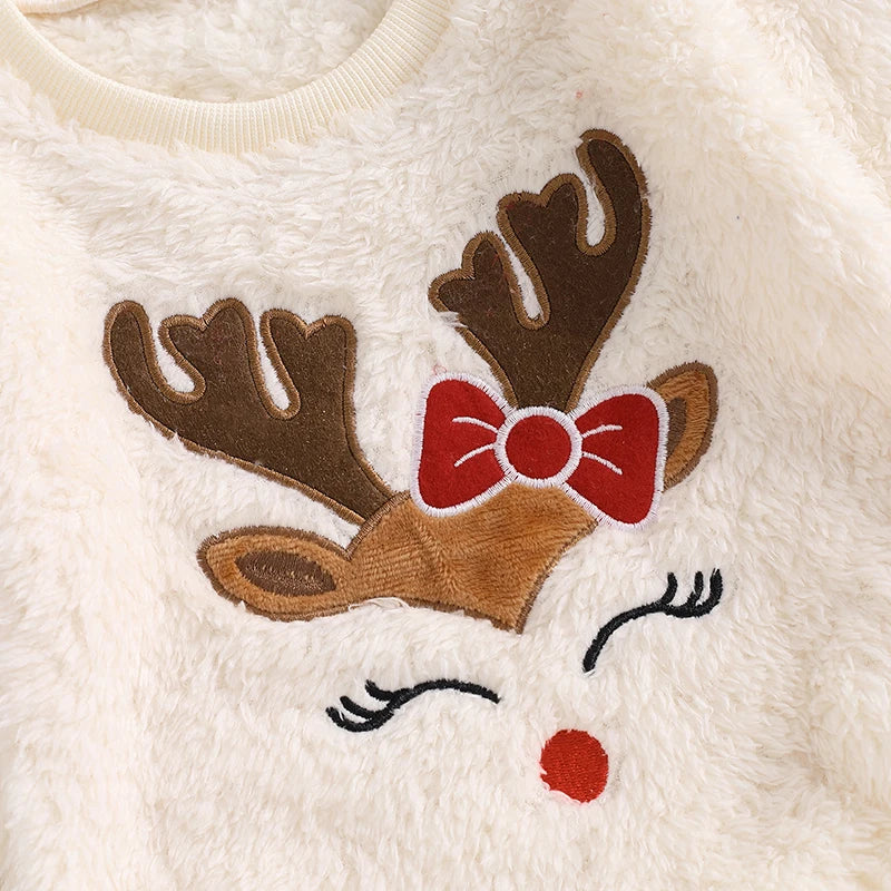 Fleece Reindeer Bubble Romper