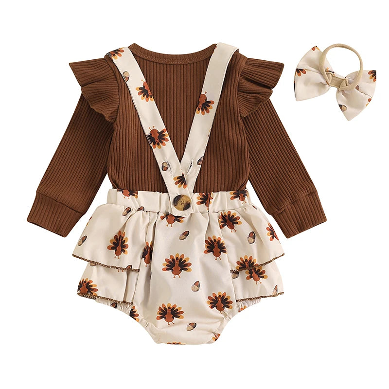 Turkey Overall Romper Set