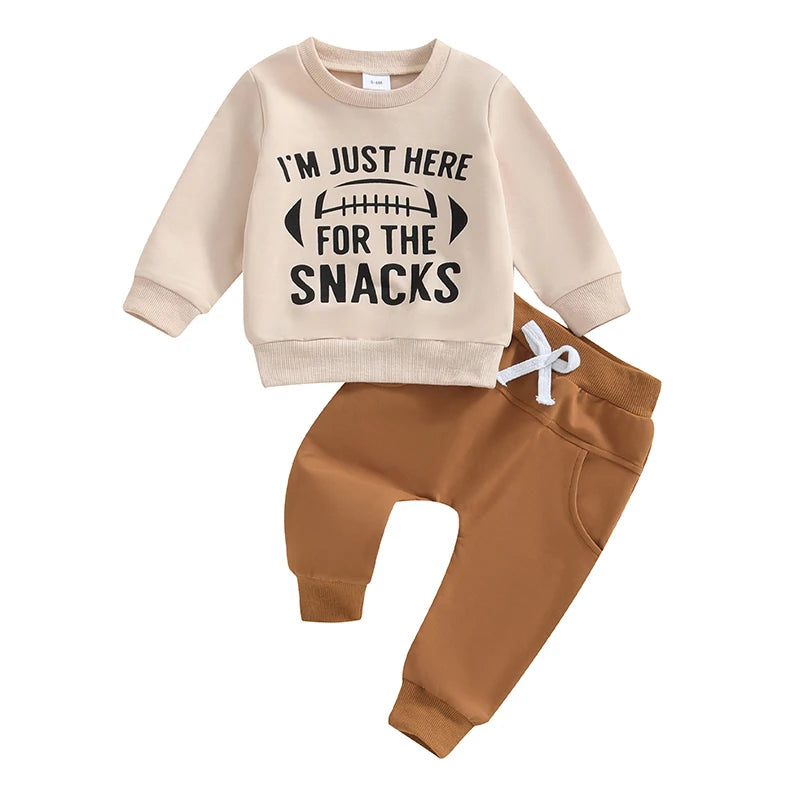 I'm Just Here for the Snacks Football Pants Set