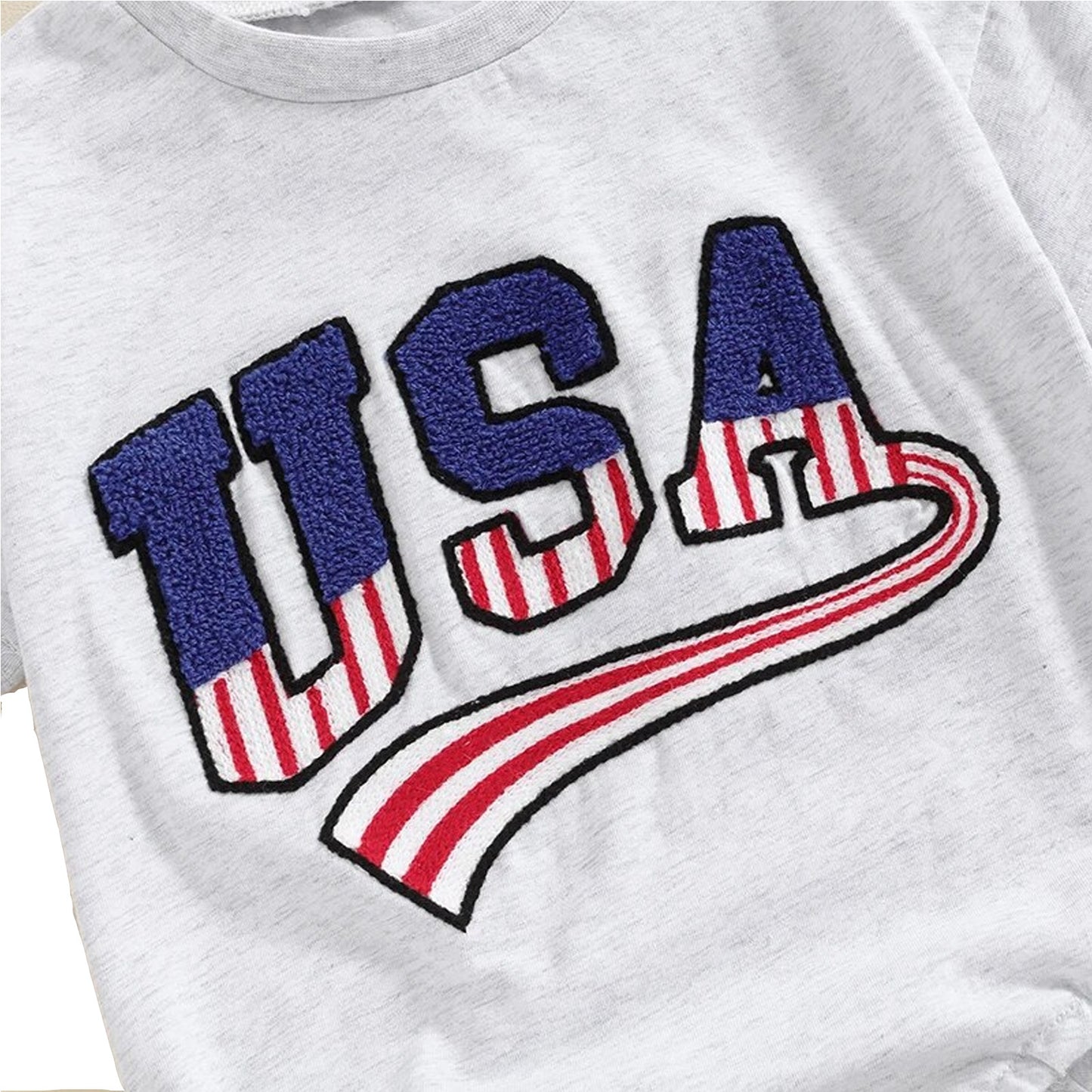 USA Embroidery Romper