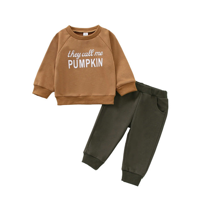 They Call Me Pumpkin  Crew Neck Sweatshirt Pant Set